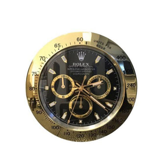 Black & Gold Rolex Wall Clock