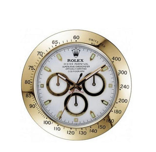 White & Gold Rolex Wall Clock